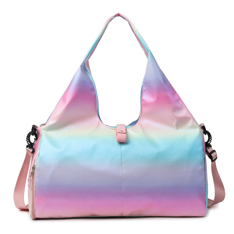 Holographic Yoga-Mat Travel Duffel with Side Pockets Rainbow 1 color SKU reference