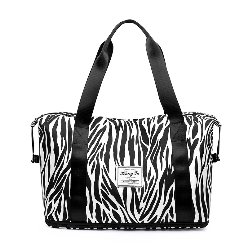 Animal-Print Sports Duffle Backpack Zebra color SKU reference