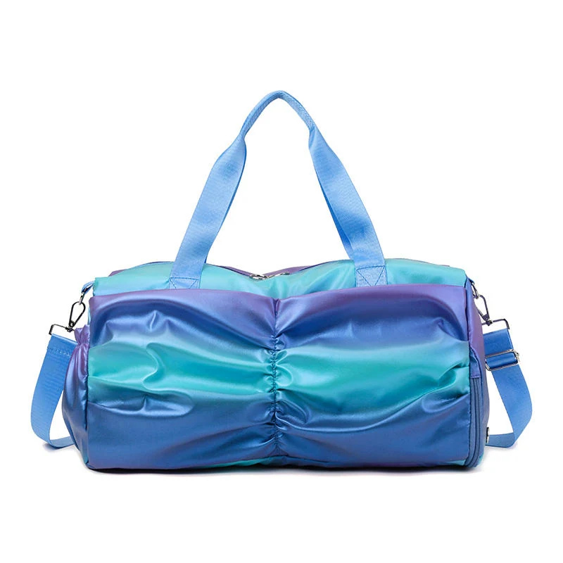 Rainbow Holographic Puffer Weekender with Side Pockets Rainbow 4 color SKU reference