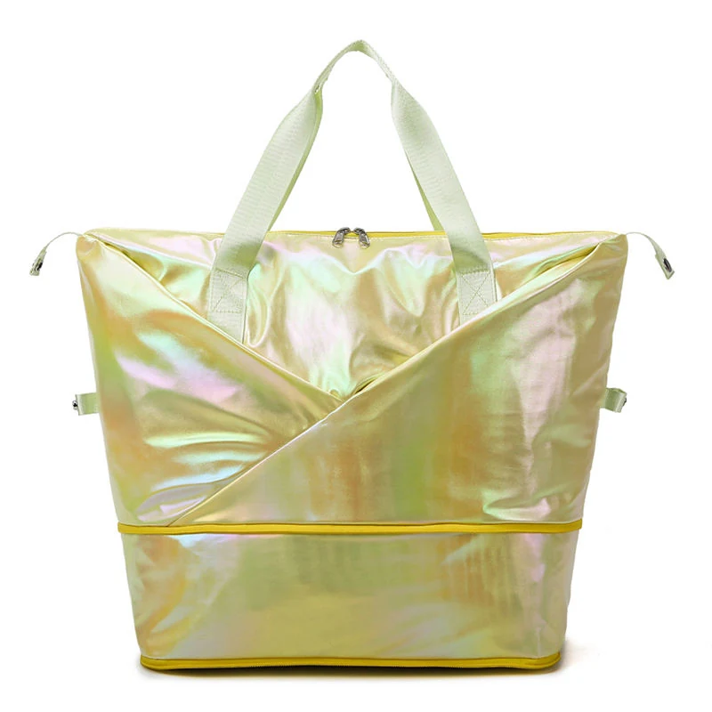 Expandable Pearlescent Oxford Travel Duffel Yellow color SKU reference