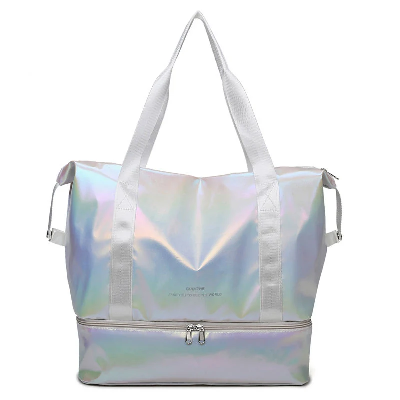 Pearlescent Oxford Weekender with Shoe Compartment White color SKU reference