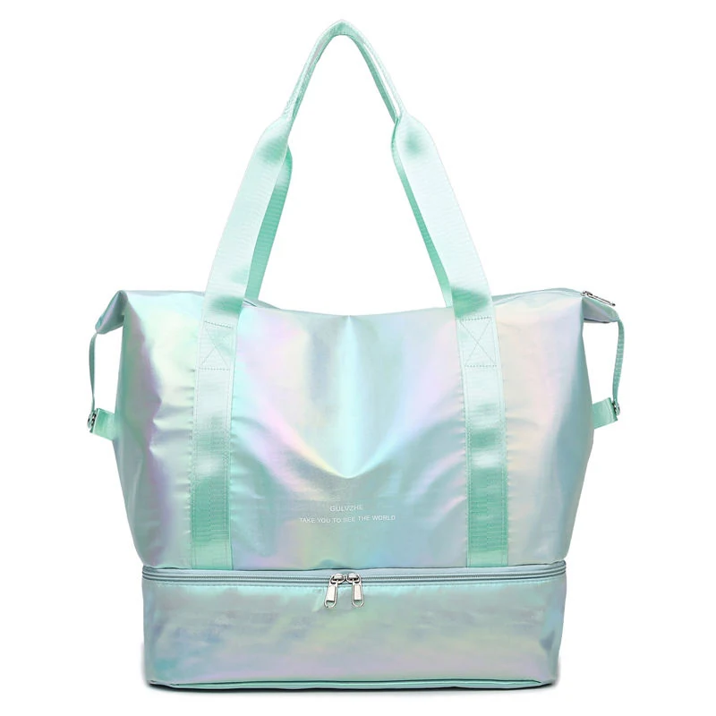 Pearlescent Oxford Weekender with Shoe Compartment Light Green color SKU reference