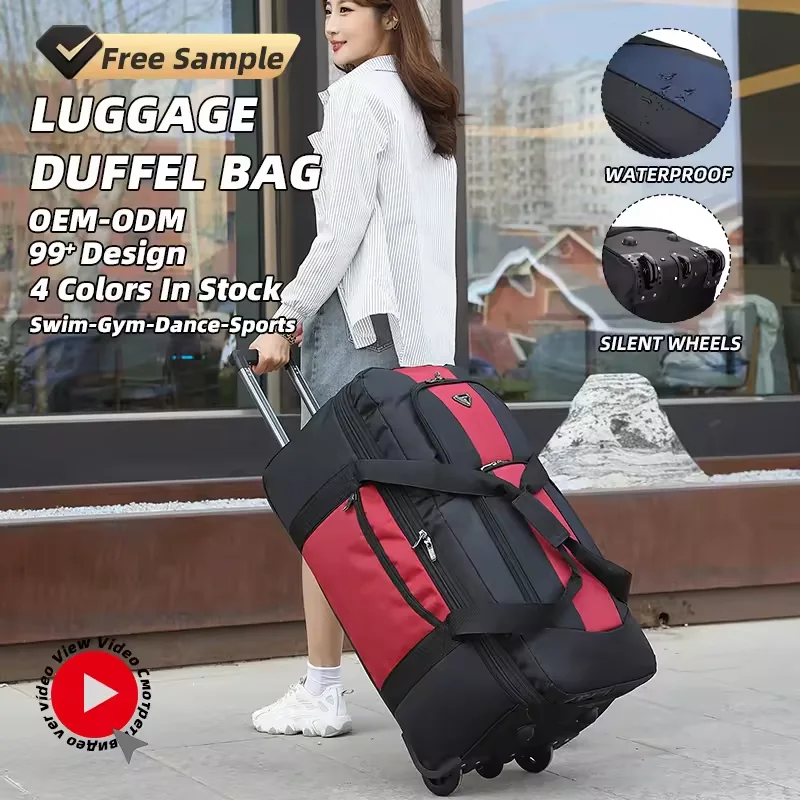 Oxford Three-Wheel Rolling Travel Bag in Two Sizes product reference image