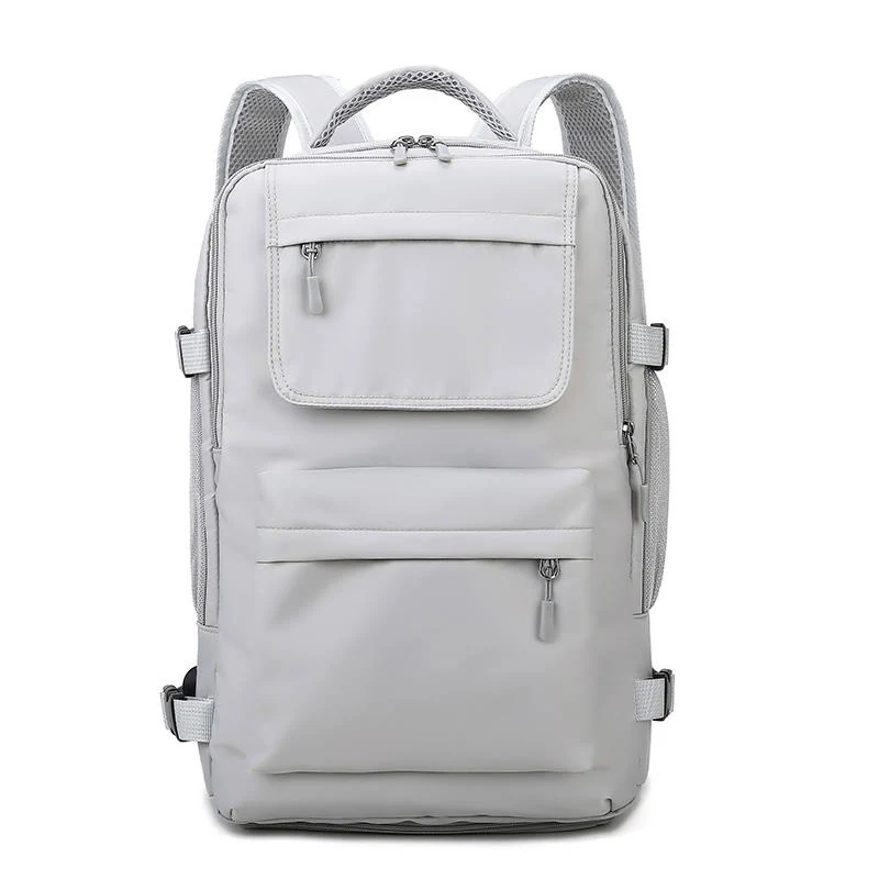 Lightweight Nylon Travel Backpack with USB Port Gray color SKU reference