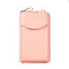 PU Travel Phone Wallet with Multi-Compartment Storage Pink color SKU reference
