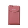 PU Travel Phone Wallet with Multi-Compartment Storage Deep pink color SKU reference