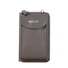 PU Travel Phone Wallet with Multi-Compartment Storage Deep gray color SKU reference