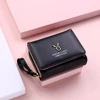 Compact PU Coin Purse with Zip and Clasp Detail Black color SKU reference