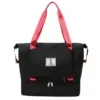Foldable Oxford Travel Duffel with Shoe Compartment Black color SKU reference