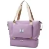Foldable Oxford Travel Duffel with Shoe Compartment Purple color SKU reference