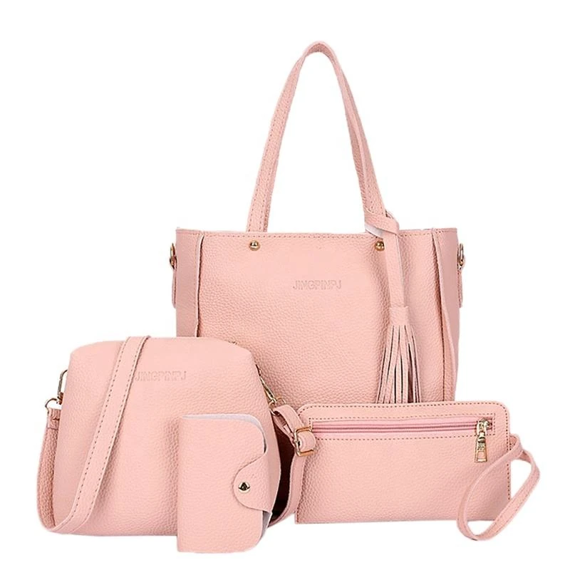 Four-Piece PU Handbag Set with Matching Carry Styles product reference image