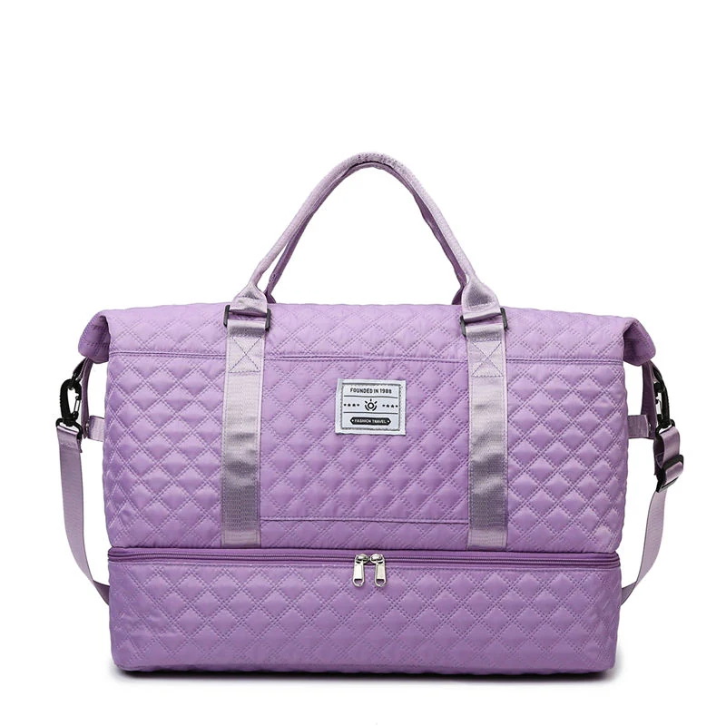 Custom Oxford Duffel with Shoe and Wet/Dry Storage Light Purple color SKU reference
