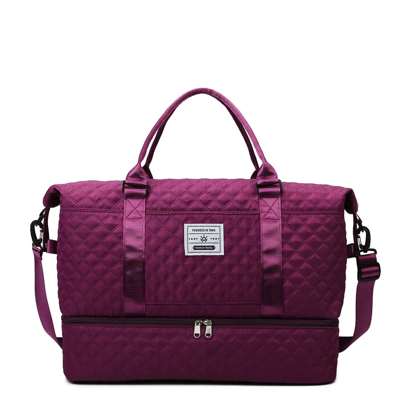 Custom Oxford Duffel with Shoe and Wet/Dry Storage Purple color SKU reference