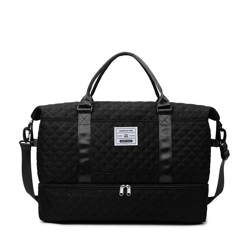 Custom Oxford Duffel with Shoe and Wet/Dry Storage Black color SKU reference