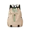 16 L Drawstring Racket Backpack with Custom Embroidery Khaki color SKU reference