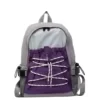 Lightweight Oxford Backpack with Magnetic Snap and Side Pocket Deep Purple color SKU reference