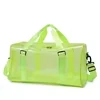 Clear PVC Travel Tote with Zipper and Adjustable Shoulder Strap Green color SKU reference