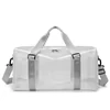 Clear PVC Travel Tote with Zipper and Adjustable Shoulder Strap Gray color SKU reference