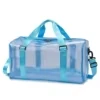 Clear PVC Travel Tote with Zipper and Adjustable Shoulder Strap Sky Blue color SKU reference