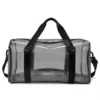 Clear PVC Travel Tote with Zipper and Adjustable Shoulder Strap Black color SKU reference