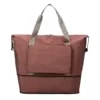 Expandable Fruit-Print Travel Duffel with Wet/Dry Pocket Brown color SKU reference