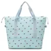 Expandable Fruit-Print Oxford Travel Duffel Blue color SKU reference