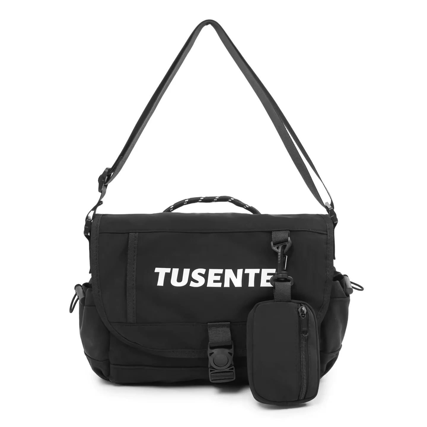 5L Nylon Messenger Bag with Laptop & Crossbody Carry Black color SKU reference