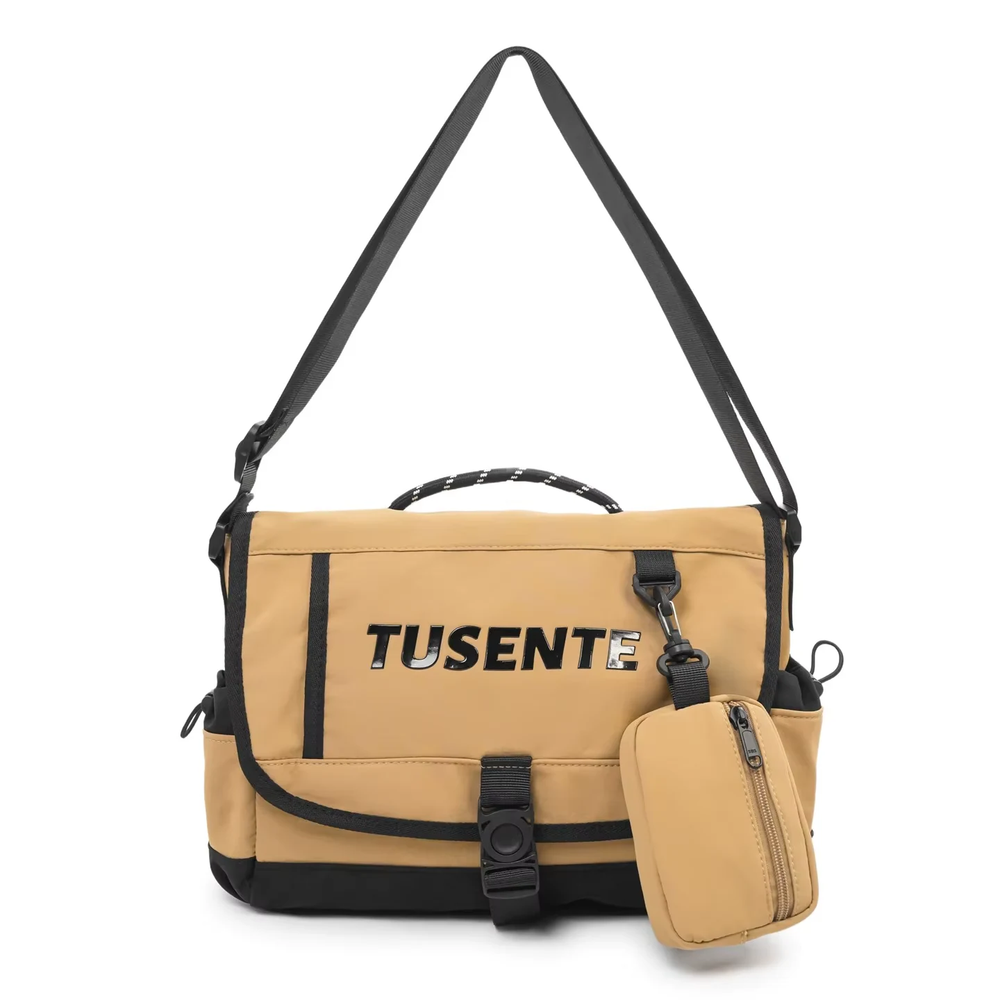 5L Nylon Messenger Bag with Laptop & Crossbody Carry Khaki color SKU reference