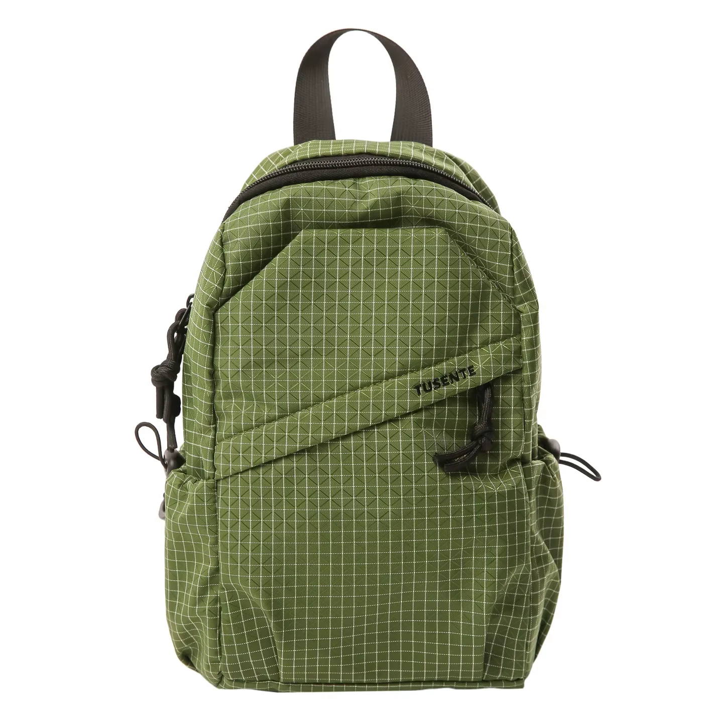 7L Expandable Nylon Sling Backpack with Utility Pockets Green color SKU reference
