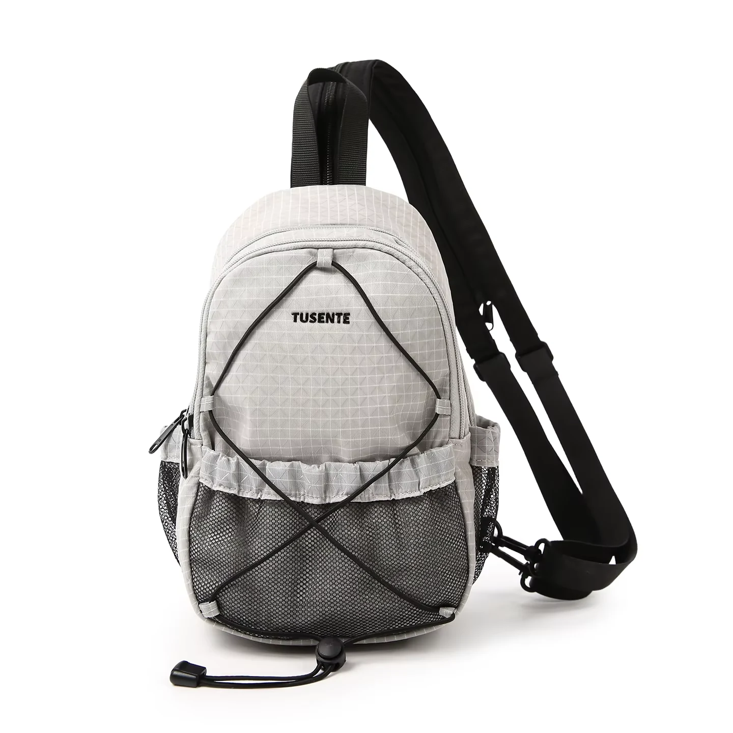 Nylon Mini Crossbody Sling Bag with Anti-Theft Pocket Gray color SKU reference