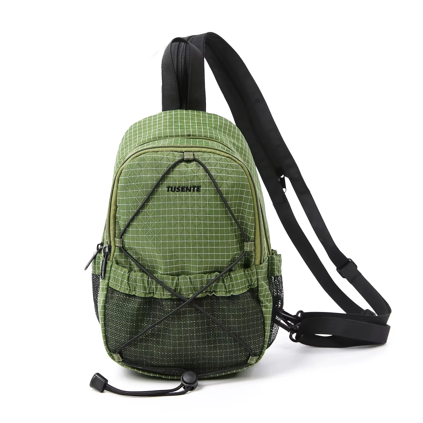 Nylon Mini Crossbody Sling Bag with Anti-Theft Pocket Green color SKU reference