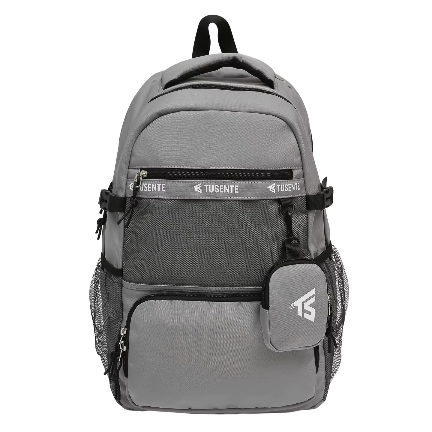 36L Nylon Sports Backpack with Shoe Compartment & Wallet Gray color SKU reference