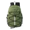 Nylon Outdoor Backpack with Reflective Strip and Bottom Strap Green color SKU reference