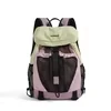 Nylon Drawstring Travel Backpack with Buckle Detail Purple color SKU reference