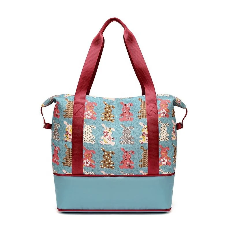 Printed Polyester Crossbody Satchel with Wet-Dry Storage product reference image