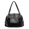 13L PU Shoulder Bag with Adjustable Strap and Back Pocket Black color SKU reference