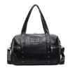 20L PU Weekender Tote with Adjustable Strap Black color SKU reference