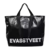 PU Travel Tote with Zip Closure and Interior Storage Black color SKU reference