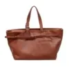 PU Laptop Tote for Business and Travel Brown color SKU reference