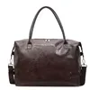 PU Shoulder Duffel with Decorative Stud Detail Coffee brown color SKU reference