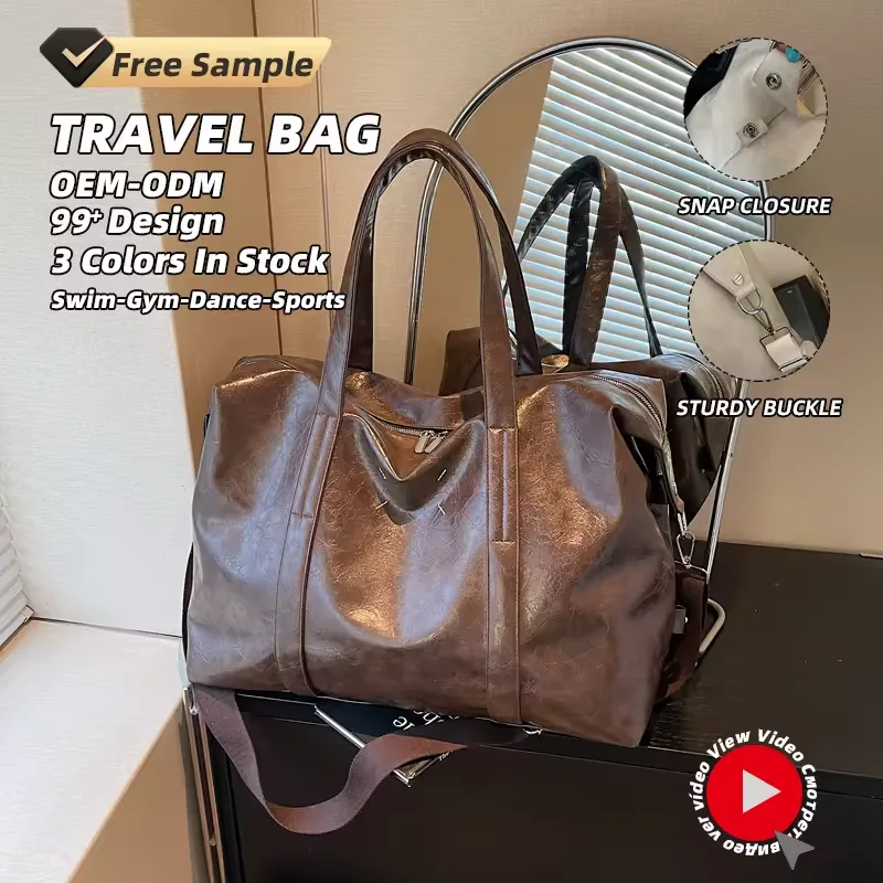 PU Travel Tote with Metal-Buckle Detail product reference image