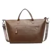 PU Travel Duffel with Adjustable Shoulder Strap Khaki color SKU reference
