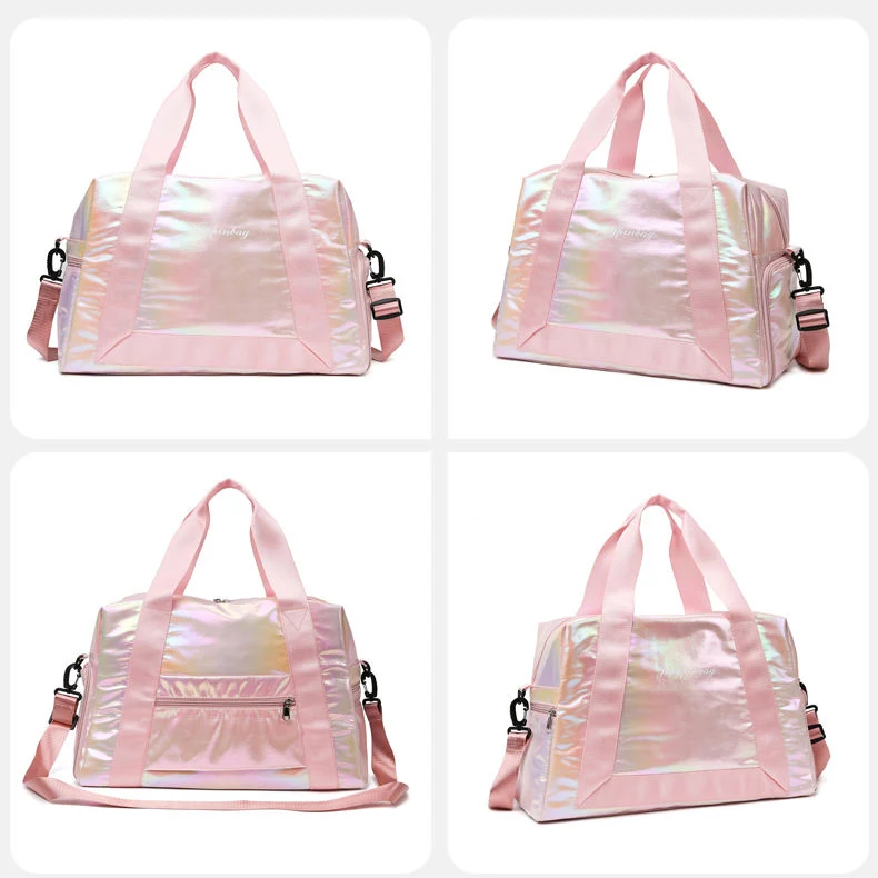 Pearlescent Gym & Travel Duffel with Shoe Compartment Pink color SKU reference