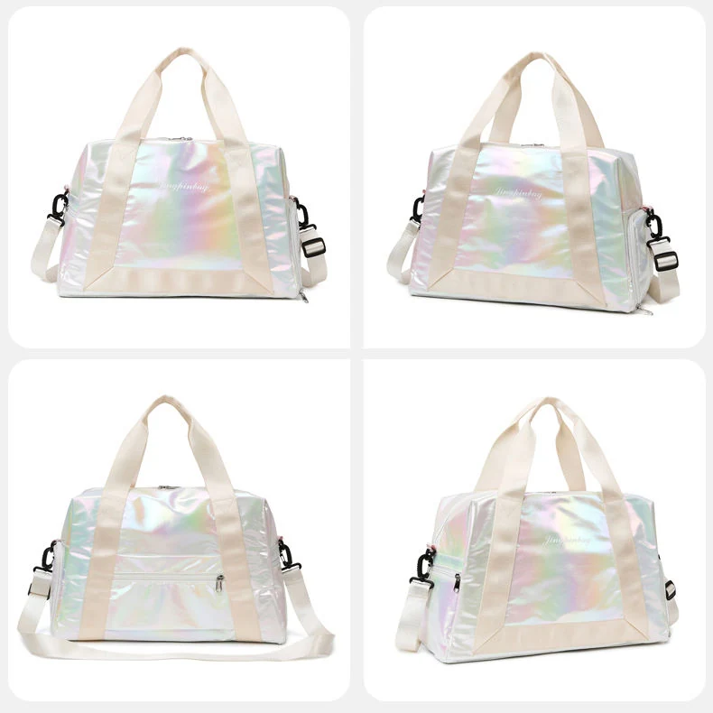 Pearlescent Gym & Travel Duffel with Shoe Compartment White color SKU reference