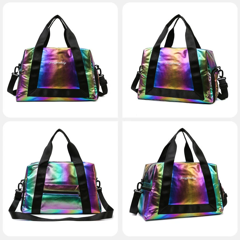 Pearlescent Gym & Travel Duffel with Shoe Compartment Black color SKU reference