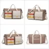 Contrast-Color Travel Duffel with Shoe Compartment Brown color SKU reference
