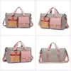 Contrast-Color Travel Duffel with Shoe Compartment Gray color SKU reference
