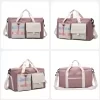 Contrast-Color Travel Duffel with Shoe Compartment Pink color SKU reference