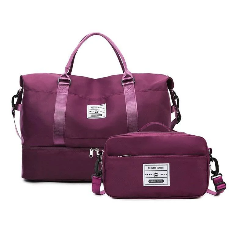 Oxford Two-Piece Travel Duffel Set with Wet/Dry Storage Purple color SKU reference