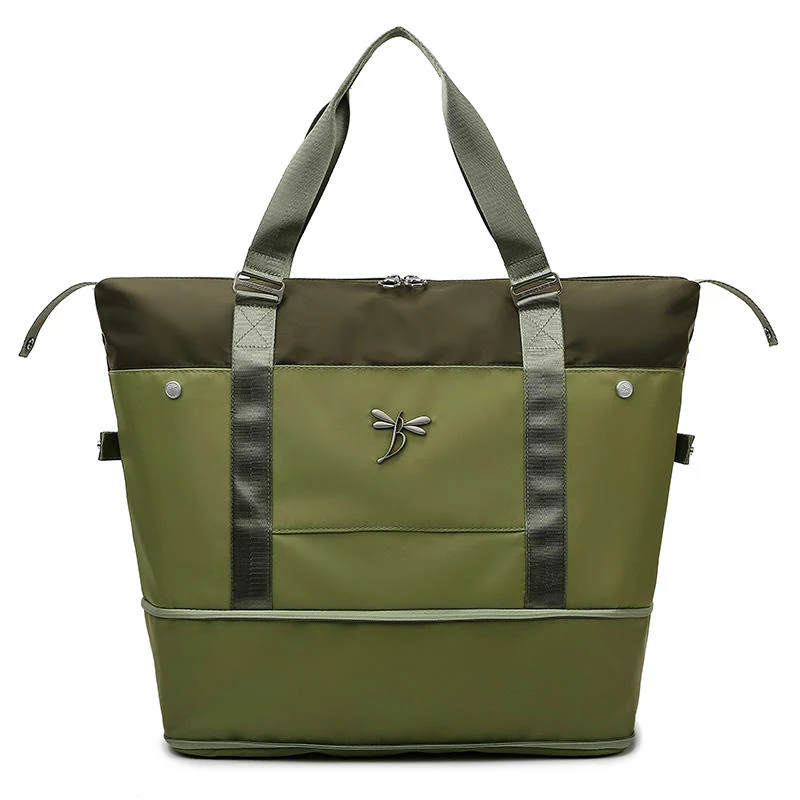 Expandable Dry/Wet Overnight & Gym Duffel Olive Green color SKU reference